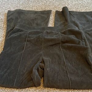 aerie Olive Green Ribbed Wide-Leg Pants